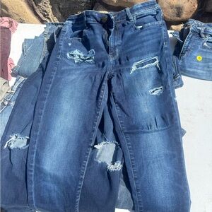 American Eagle Outfitters Blue Skinny Jeans Distressed Style